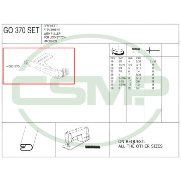 G0370 35mm-10mm SPAGHETTI ATTACHMENT - MEDIUM