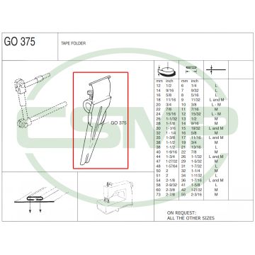 G0375 X 12mm TO 6mm TAPE FOLDER - LIGHT