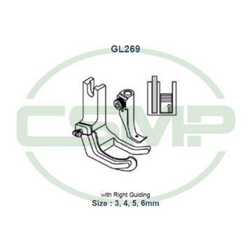 GL269 6MM LEFT HAND GUIDE FOOT SET DURKOPP 69,267,269