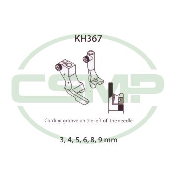 KH367PLX9MM PIPING FOOT SET LEFT 9MM ADLER 467 INCLUDES INNER AND OUTER FOOT