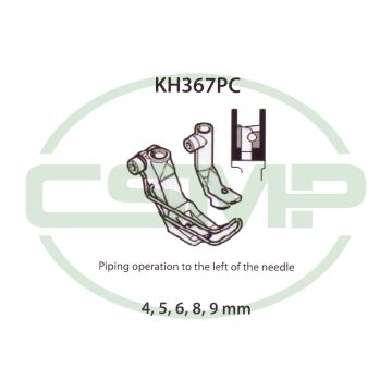 KH367PCX6MM PIPING FOOT SET LEFT 6MM ADLER 467 INCLUDES INNER AND OUTER FOOT
