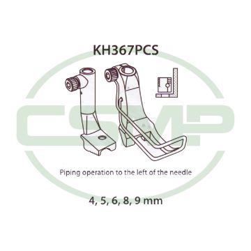 KH367PCSX8MM PIPING FOOT SET LEFT 8MM ADLER 467 INCLUDES INNER AND OUTER FOOT