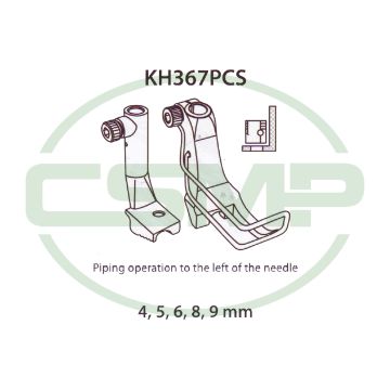 KH367PCSX9MM PIPING FOOT SET LEFT 9MM ADLER 467 INCLUDES INNER AND OUTER FOOT