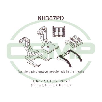 KH367PDX3/8=9.5mm DOUBLE PIPING SET 367  INCLUDES INNER AND OUTER FOOT