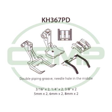 KH367PDX3/8=9.5mm DOUBLE PIPING SET 367 INCLUDES INNER AND OUTER FOOT