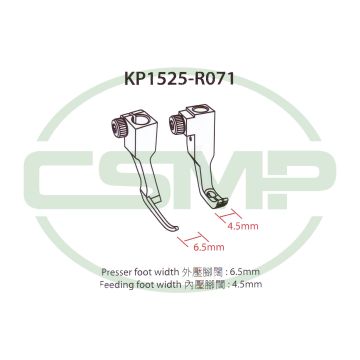 KP1525R071 NARROW CORDING FOOT SET RIGHT 1525 INCLUDES INNER AND OUTER FOOT