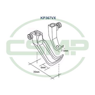 KP367VX FOOT SET DURKOPP INCLUDES INNER AND OUTER FOOT