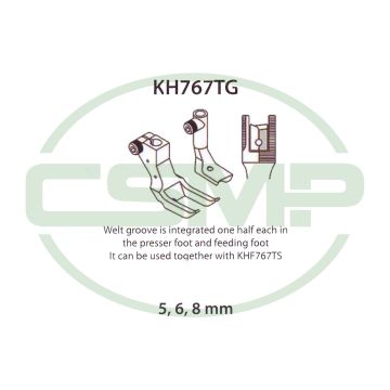 KP767TGX6MM PIPING FOOT SET LEFT 6MM ADLER 467 INCLUDES INNER AND OUTER FOOT