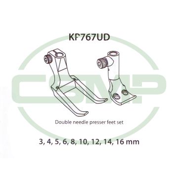 KP767UD 8MM FOOT SET DURKOPP 767 INCLUDES INNER AND OUTER FOOT