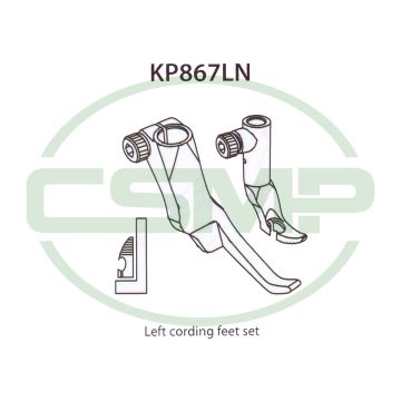 KP867LN LEFT CORDING FOOT SET ADLER 867 INCLUDES INNER AND OUTER FOOT