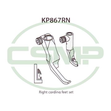 KP867RN RIGHT CORDING FOOT SET ADLER 867 INCLUDES INNER AND OUTER FOOT