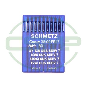 UY128GBS SERV7 SIZE 80 PACK OF 10 NEEDLES SCHMETZ UY128GBS SERV7 SIZE 80 PACK OF 10 NEEDLES SCHMETZ