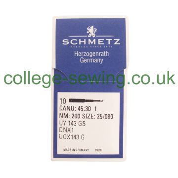 UY143GS SIZE 200 PACK OF 10 NEEDLES SCHMETZ