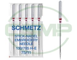 SCHMETZ EMBROIDERY SIZE 75 PACK OF 5 NEEDLES
