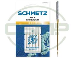 SCHMETZ GOLD EMBROIDERY SIZE 75 PACK OF 5 CARDED
