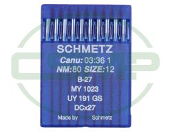 B27 SIZE 80 PACK OF 10 NEEDLES SCHMETZ