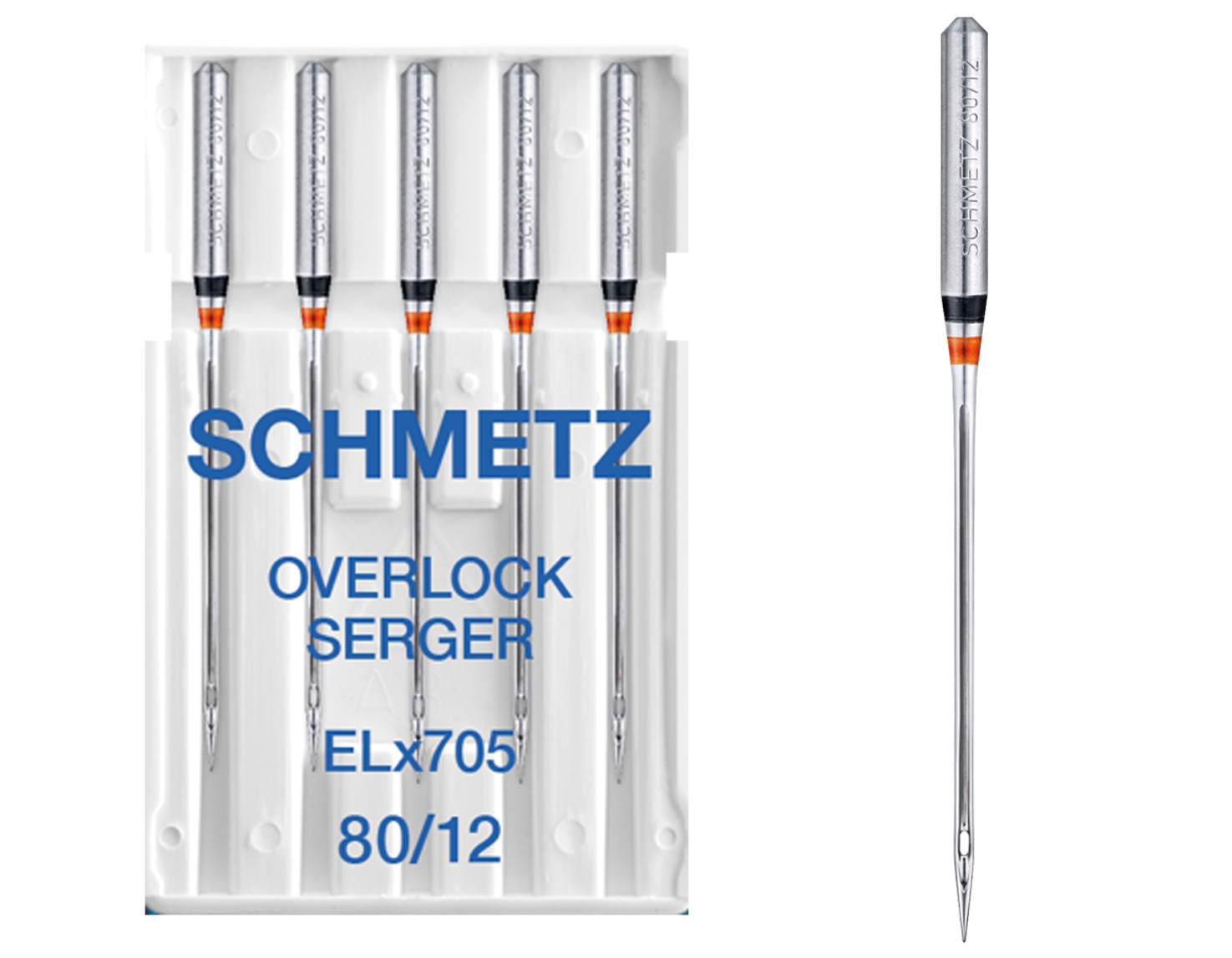 SCHMETZ DOUBLE SCARF SIZE 80 PACK OF 5 NEEDLES 705EL