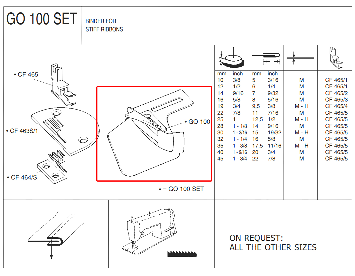 G0100X10mm BINDER FOR STIFF RIBBONS