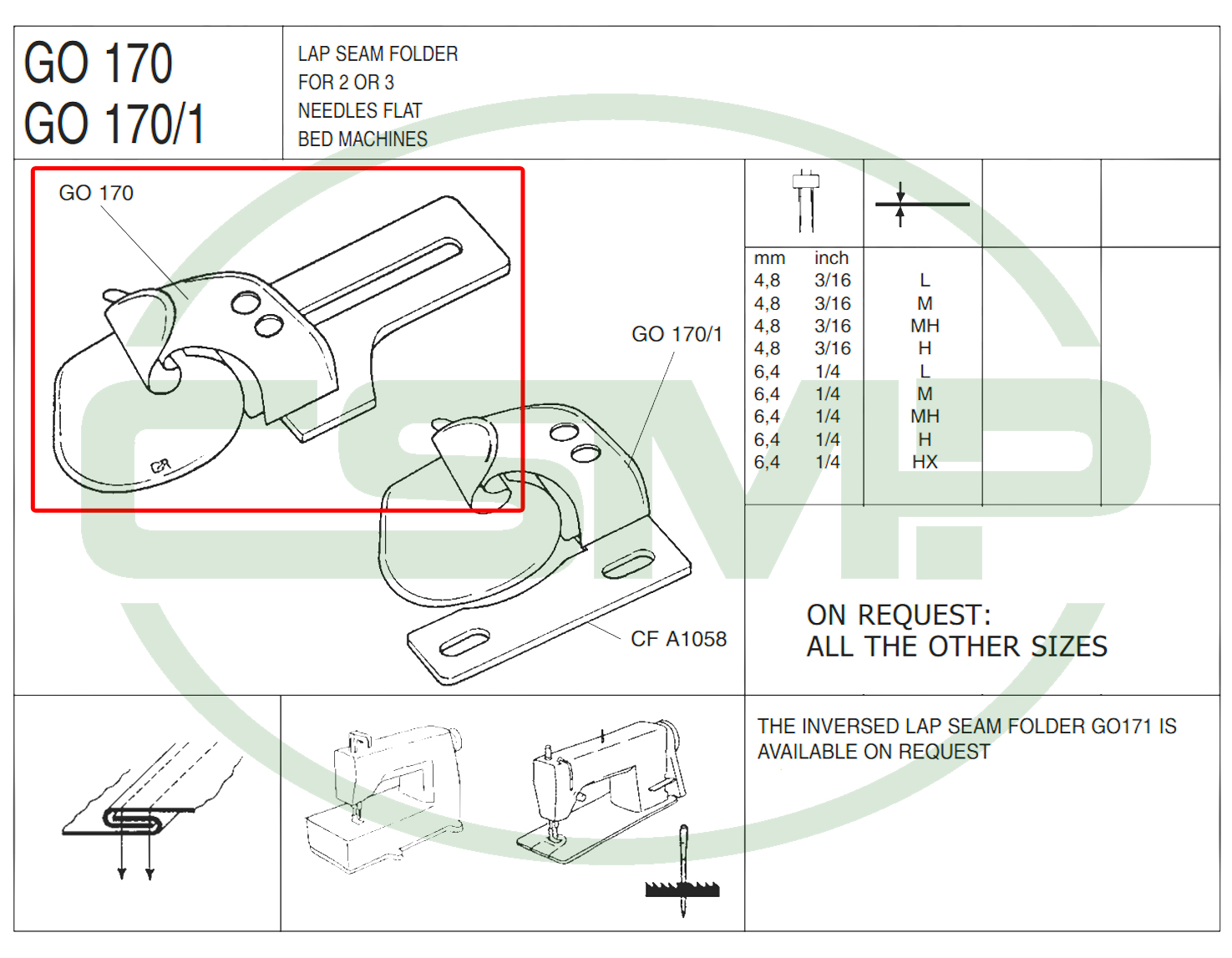 G0170X6.4L LAP SEAM FOLDER LIGHT