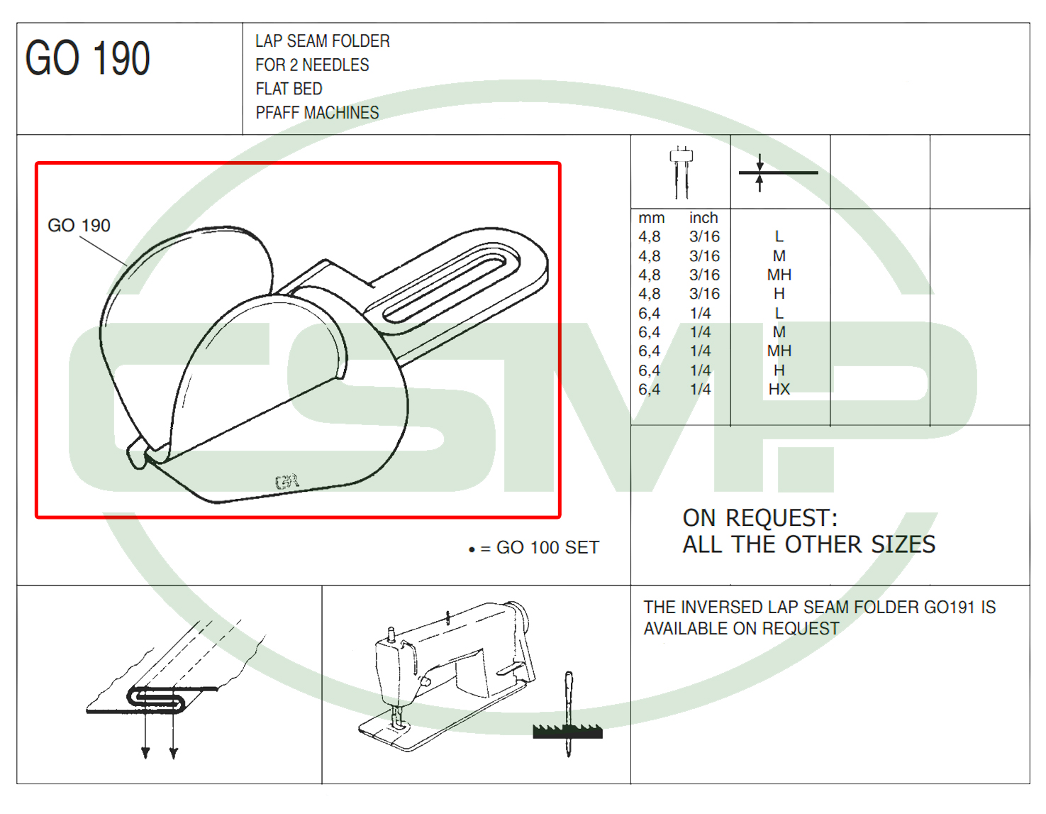 G0190 6.4mm LAP SEAM FOLDER EXTRA HEAVY