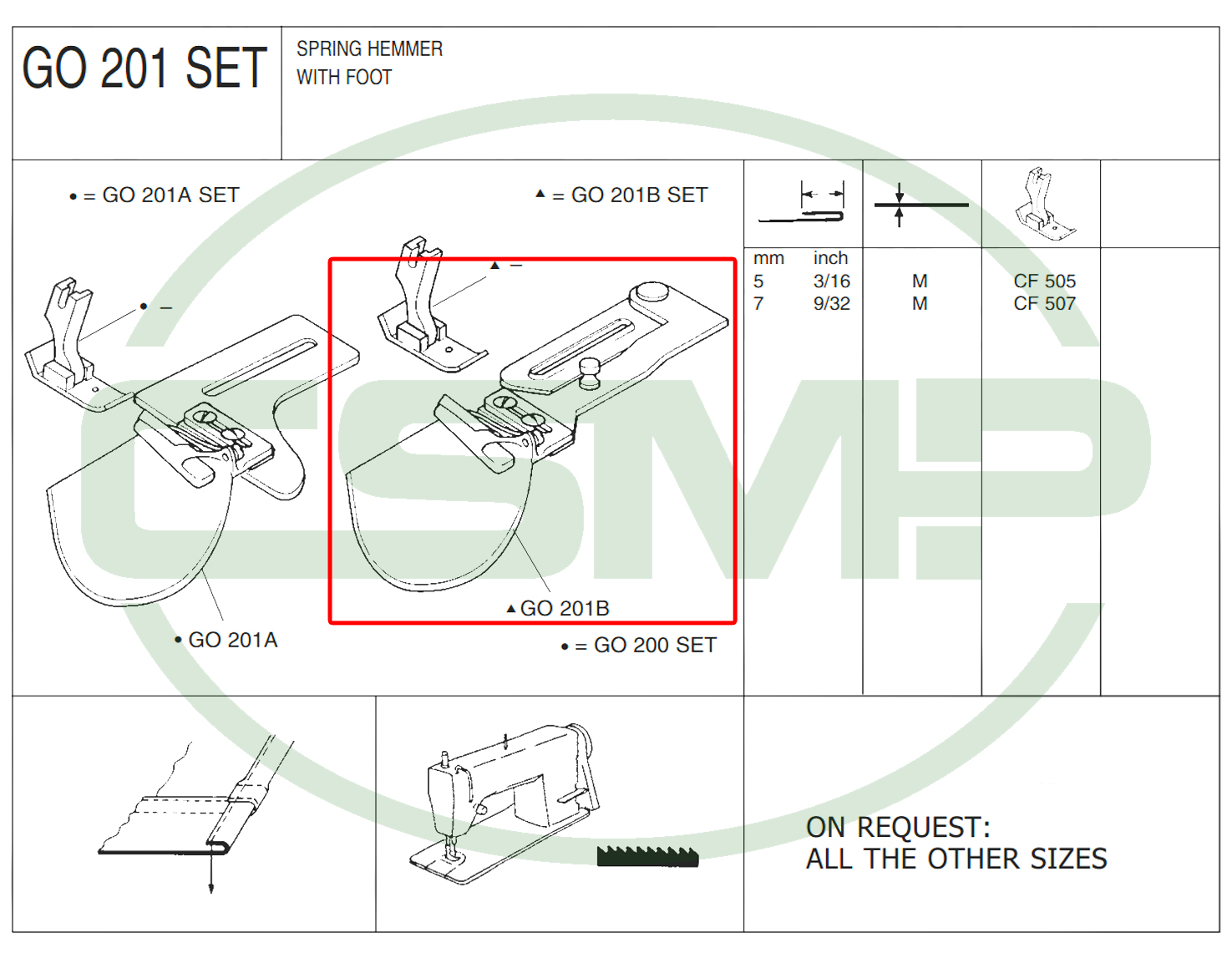 G0201BX5mm ADJUSTABLE SPRING HEMMER - CLEARANCE PRICE