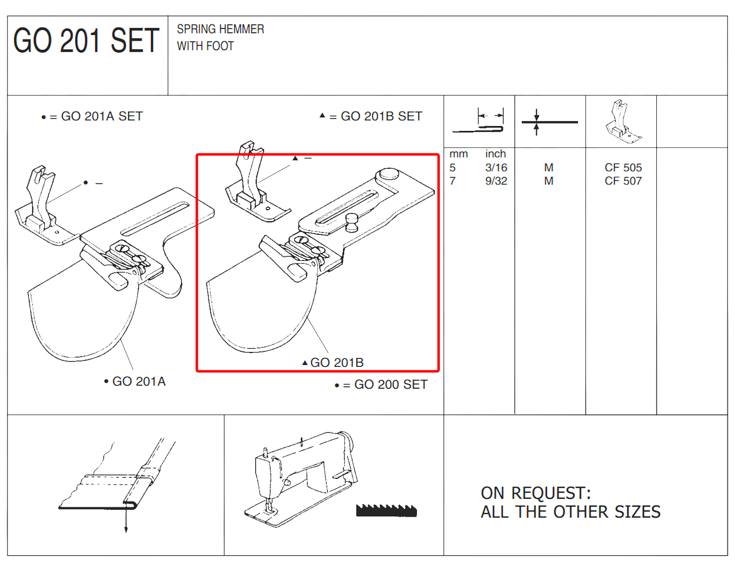 G0201BX7mm ADJUSTABLE SPRING HEMMER - CLEARANCE PRICE
