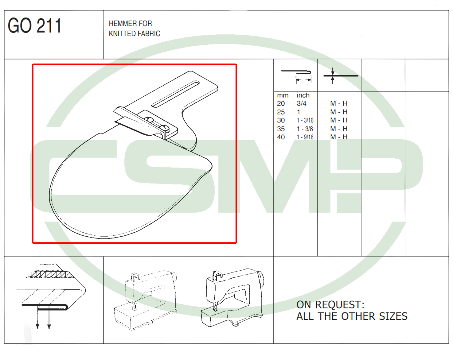 GO211X40mm SINGLE DOWNTURN MEDIUM HEMMER - CLEARANCE PRICE