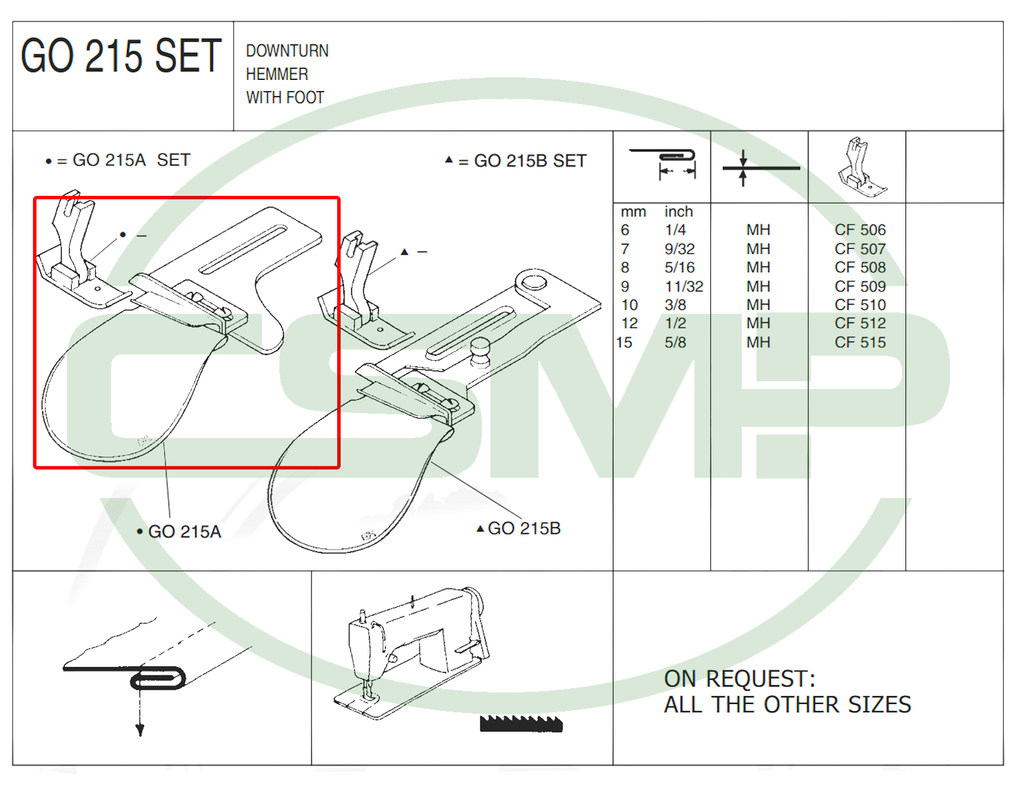 G0215 9mm DOUBLE DOWNTURN MED/HEAVY HEMMER