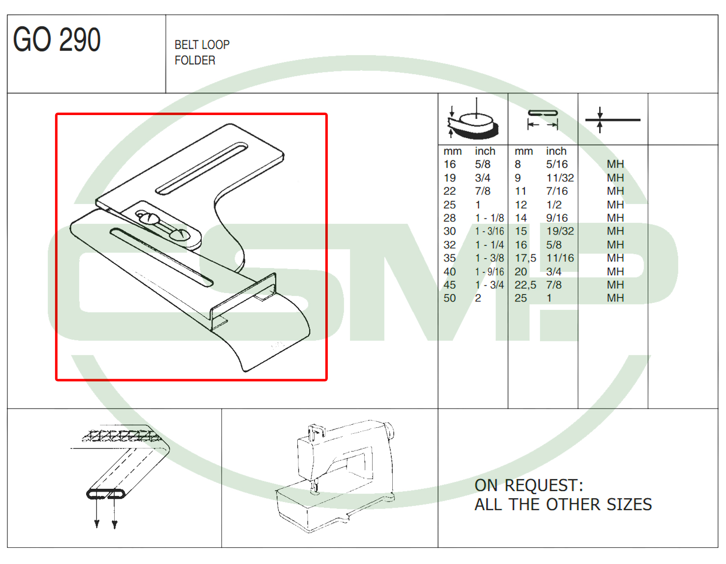 G0290 28mm-14mm BELT LOOP FOLDER MEDIUM/HEAVY