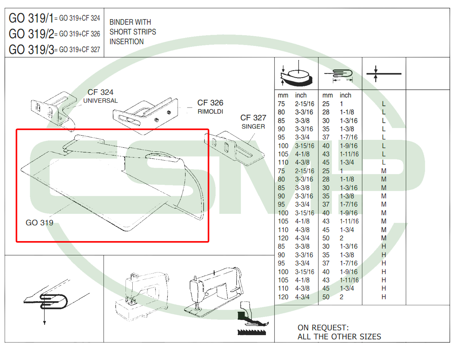 G0319X110mm-45mm WAISTBAND FOLDER LIGHT - CLEARANCE PRICE