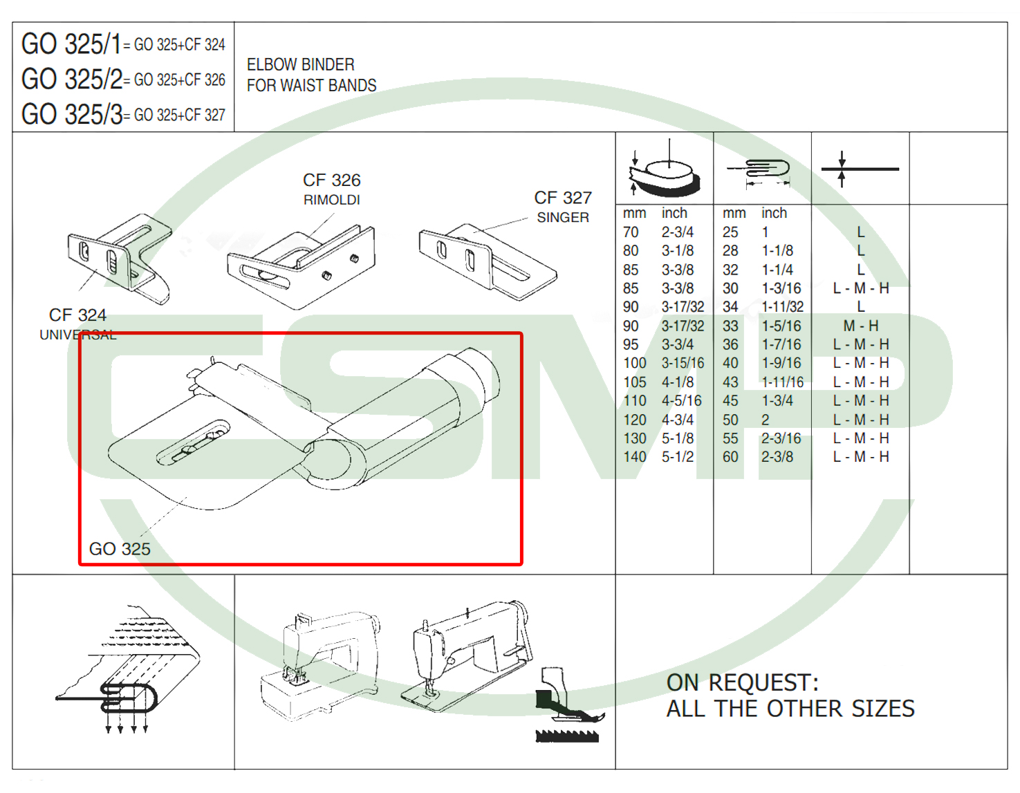 G0325 70-25mm ELBOW / WAISTBAND FOLDER LIGHT - CLEARANCE PRICE
