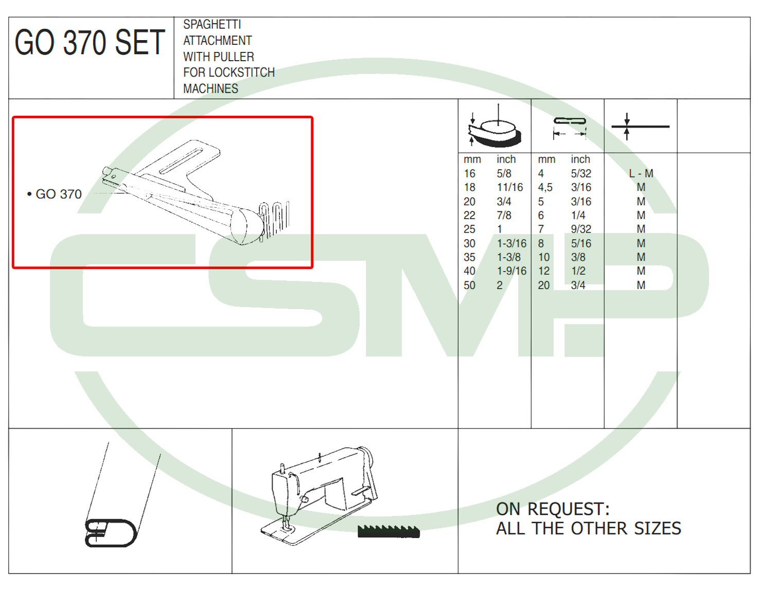 G0370 20mm-5mm SPAGHETTI ATTACHMENT - MEDIUM - CLEARANCE PRICE