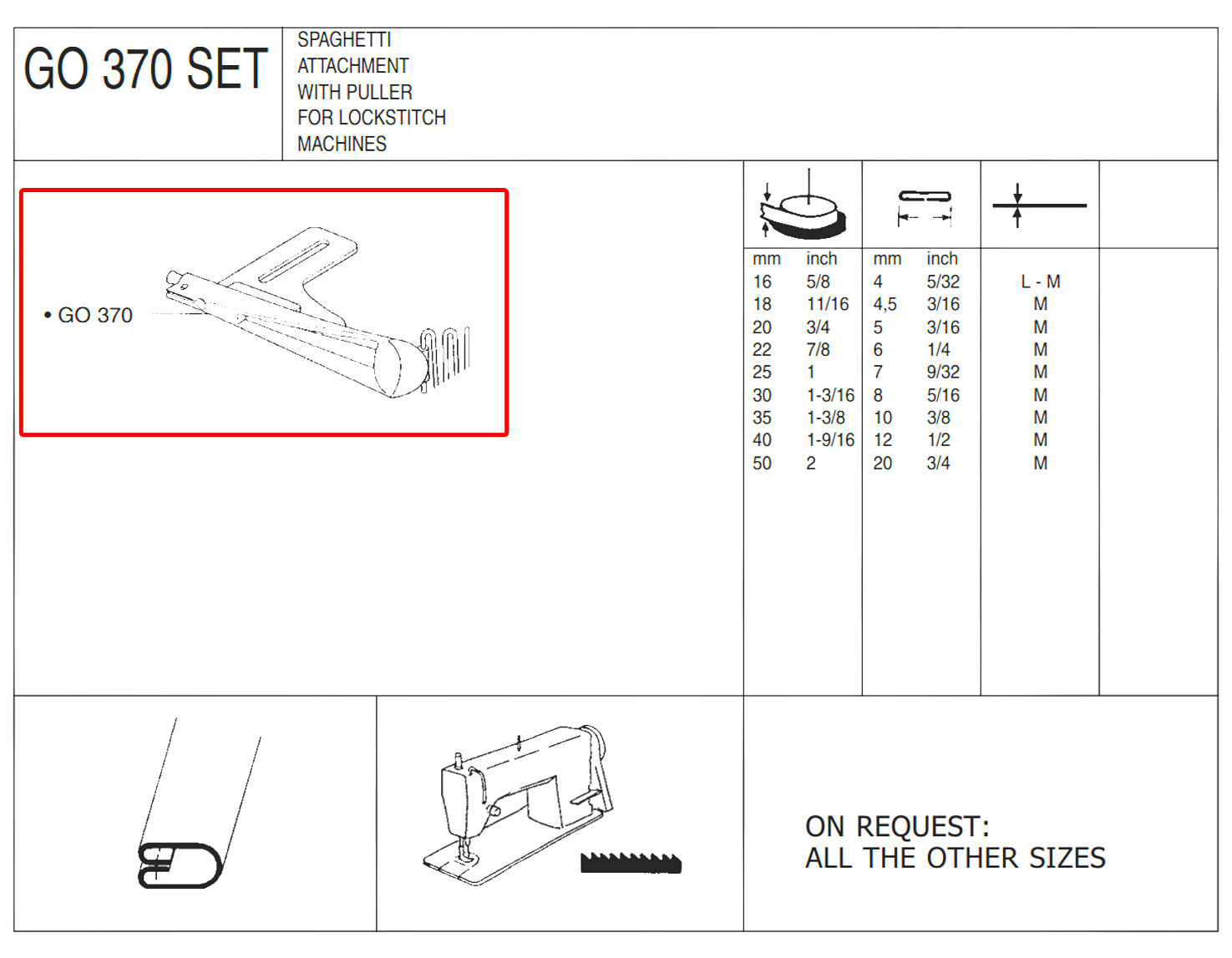 G0370 20mm-5mm SPAGHETTI ATTACHMENT - MEDIUM - CLEARANCE PRICE