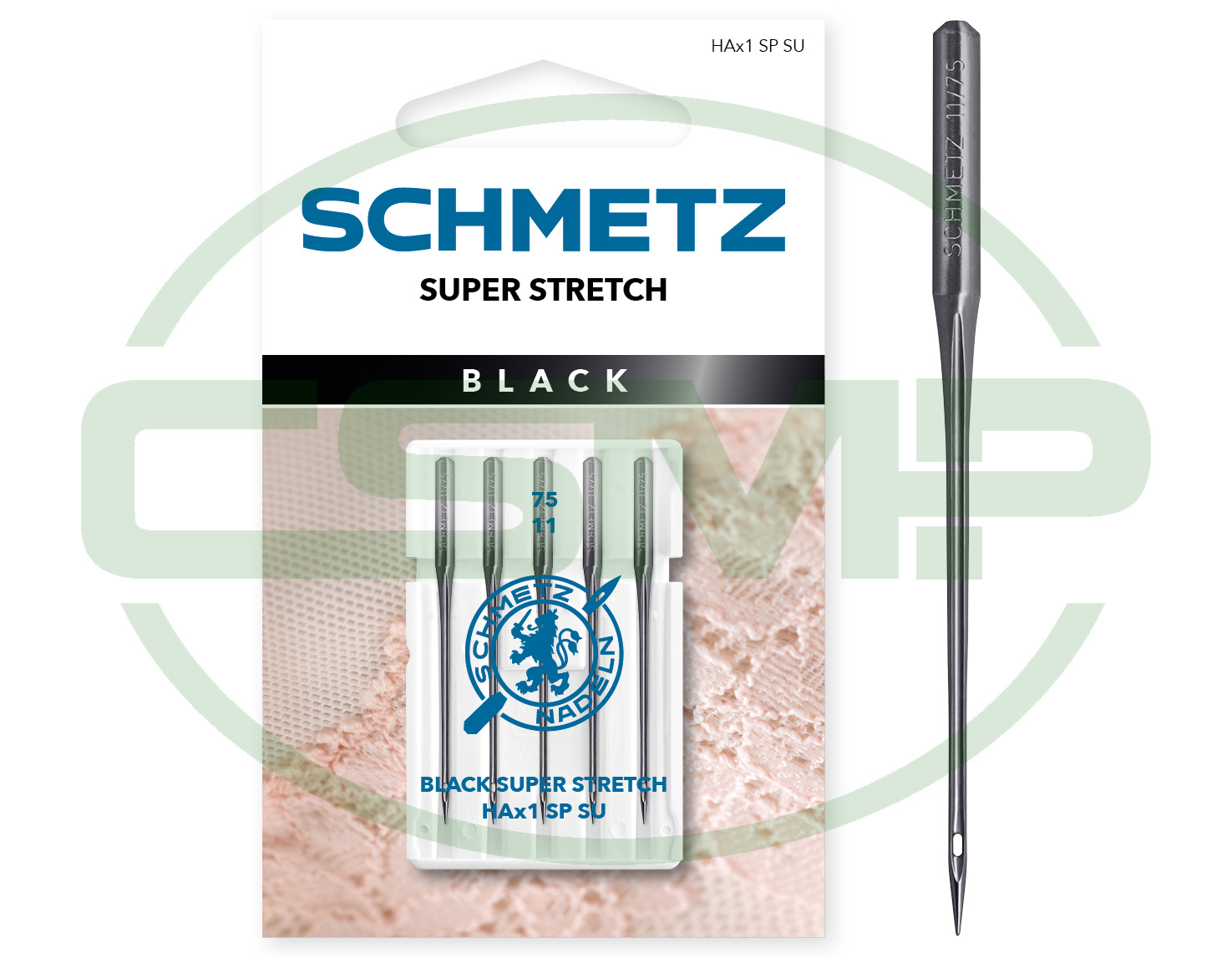 HAX1SPSU BLACK SUPER STRETCH SIZE 75 PACK OF 5 NEEDLES CARDED