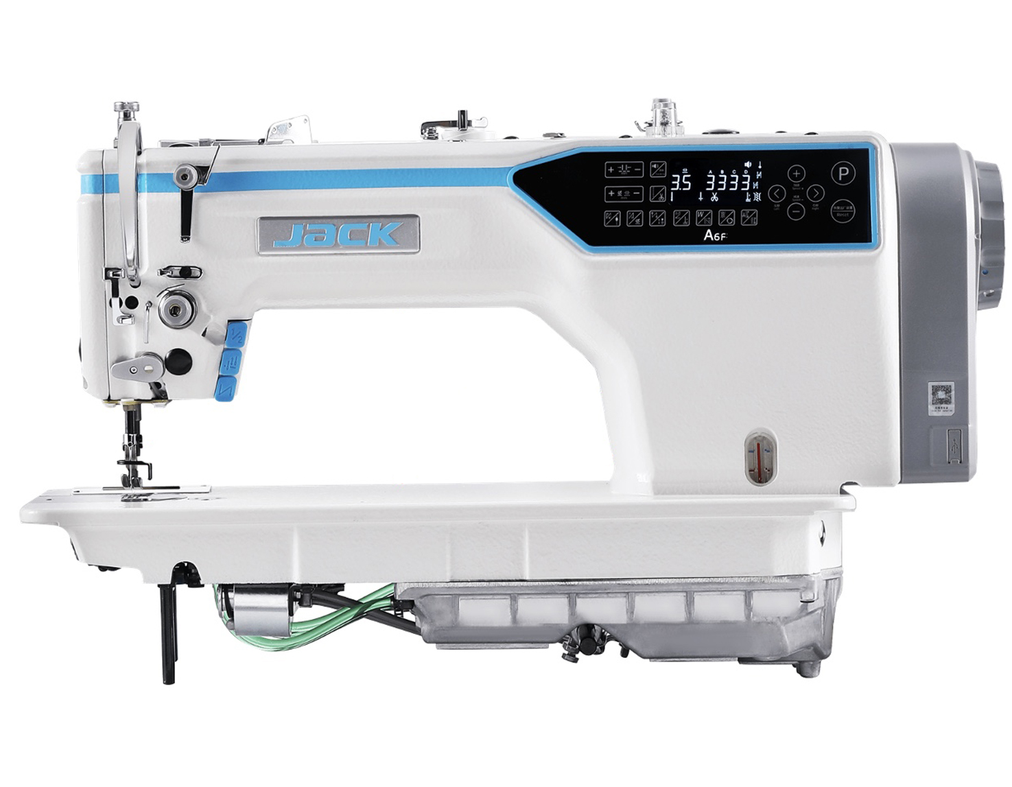 JACK A6F-EH NEEDLE FEED UBT DIRECT DRIVE FULLY AUTOMATIC HEAVY-WEIGH LOCKSTITCH MACHINE