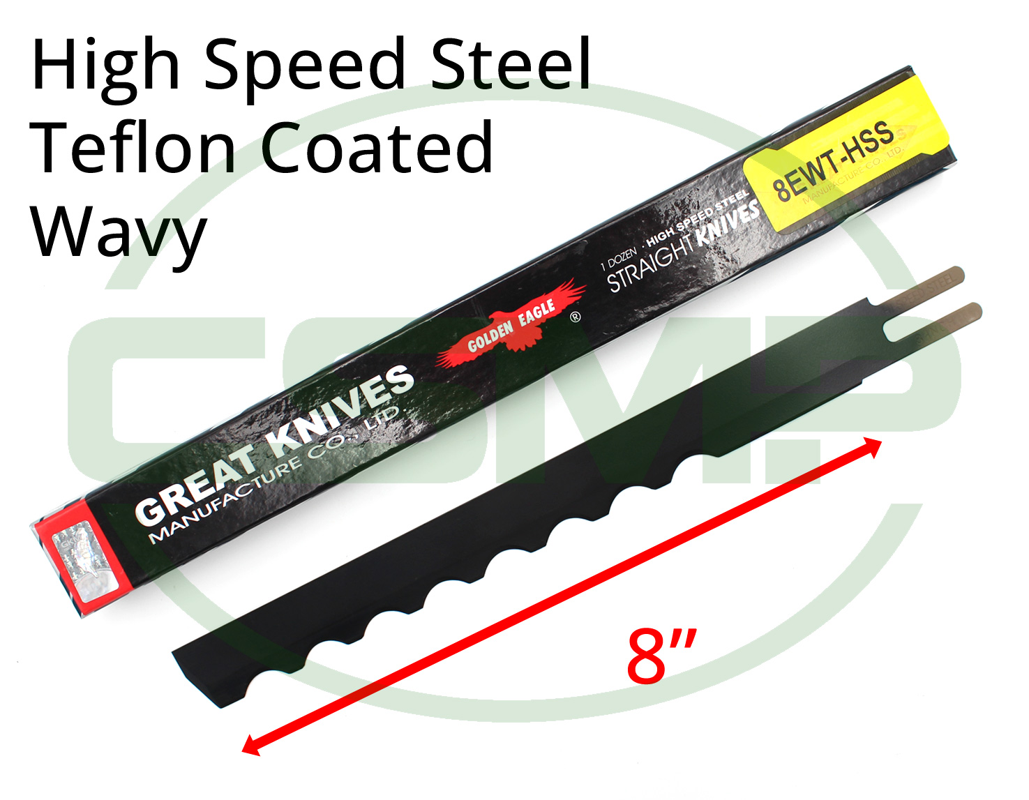 KE8WTC 8" WAVY KNIFE TEFLON COATED HIGH SPEED STEEL
