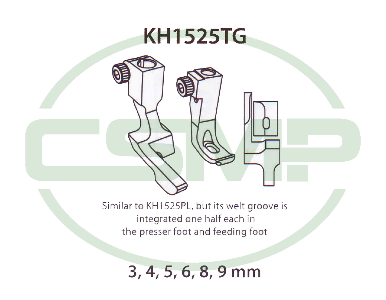 KH1525TGX9MM LEFT PIPING FOOT SET PFAFF 1525 INCLUDES INNER AND OUTER FOOT