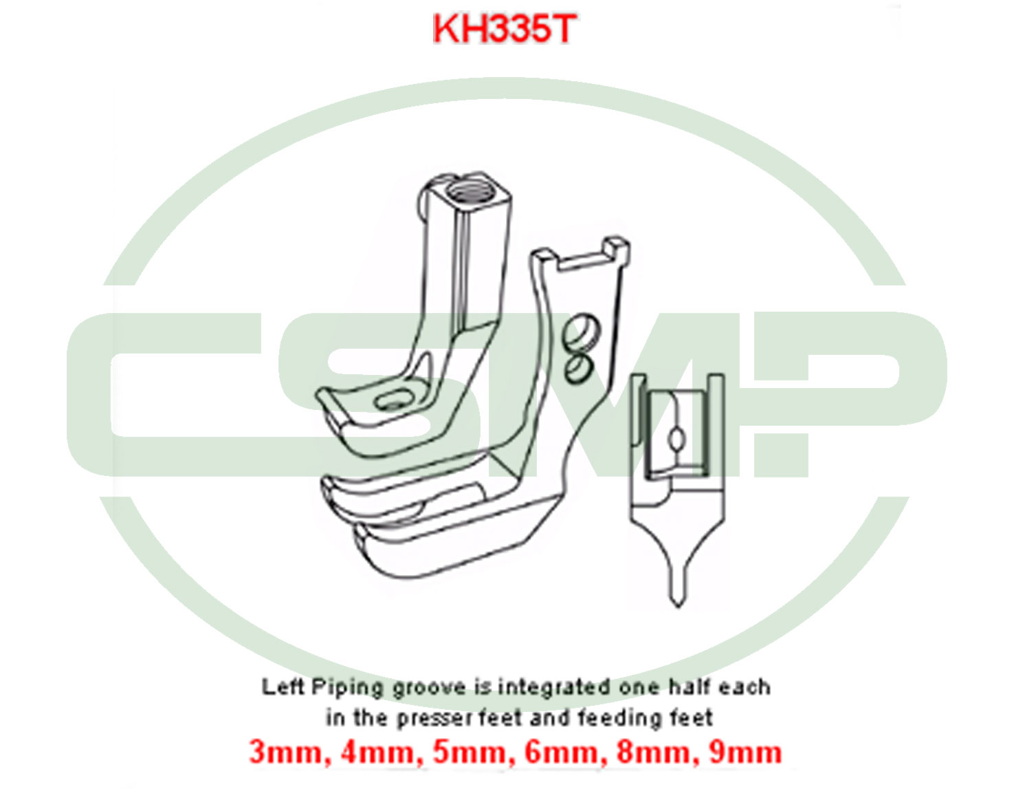 KH335TGX6MM PIPING FOOT SET PFAFF 1245