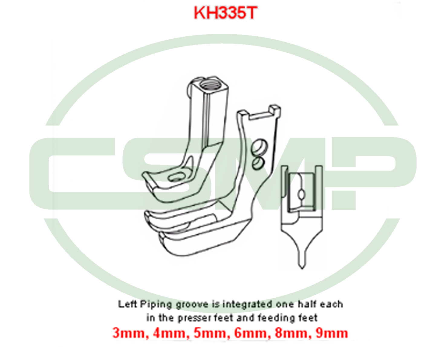 KH335TGX9MM PIPING FOOT SET PFAFF 1245
