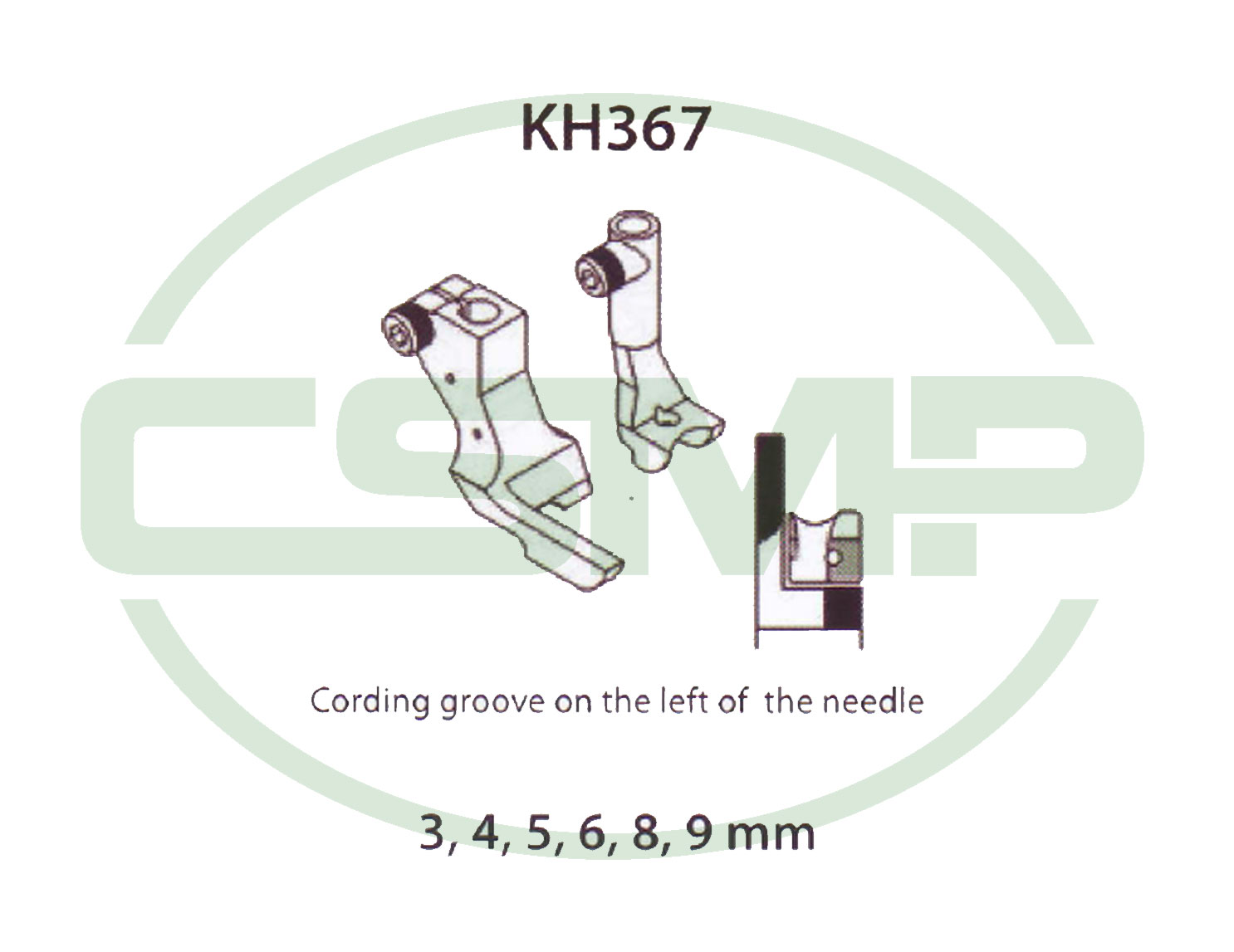 KH367PLX9MM PIPING FOOT SET LEFT 9MM ADLER 467 INCLUDES INNER AND OUTER FOOT
