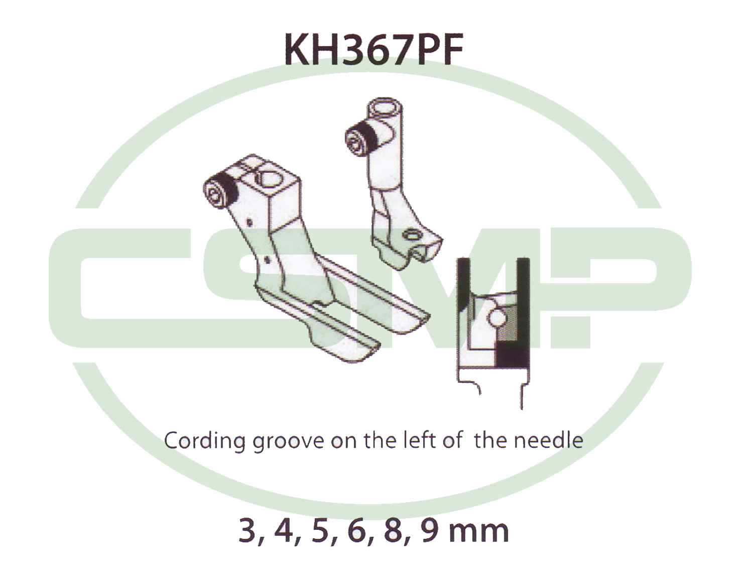 KH367PFX9MM PIPING FOOT SET LEFT 9MM ADLER 467 INCLUDES INNER AND OUTER FOOT