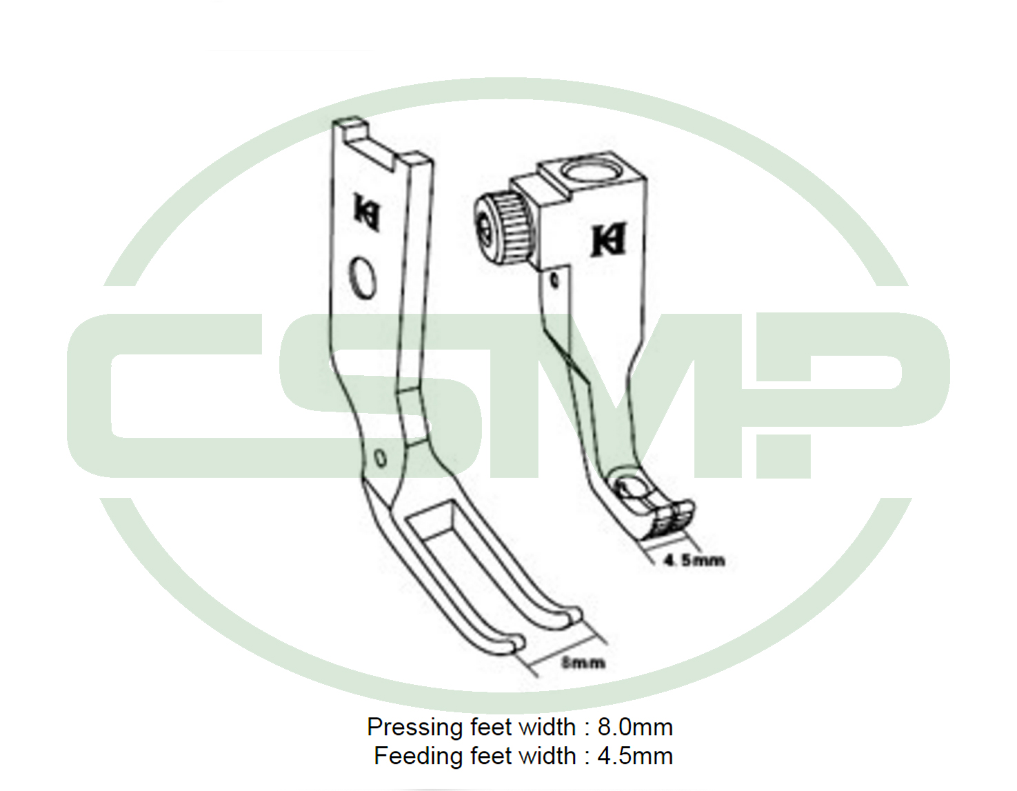 KP1245-N071 NARROW FOOT SET PFAFF 1245 335 INCLUDES INNER AND OUTER FOOT