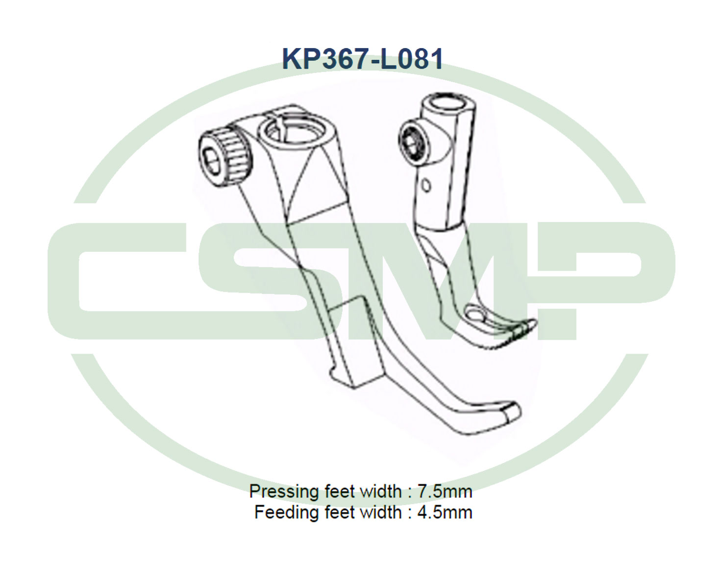 KP367-L081 NARROW LEFT FOOT SET DURKOPP INCLUDES INNER AND OUTER FOOT
