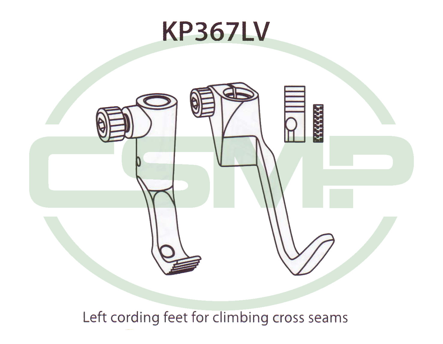 KP367LV LEFT CORDING FOOT SET ADLER 467 INCLUDES INNER AND OUTER FOOT