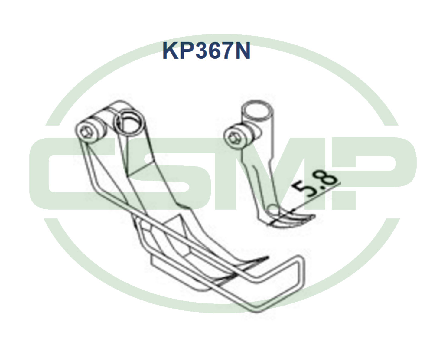 KP367N NARROW STANDARD FOOT SET 5.8 ADLER 467 INCLUDES INNER AND OUTER FOOT OUTER FOOT 12MM WIDE