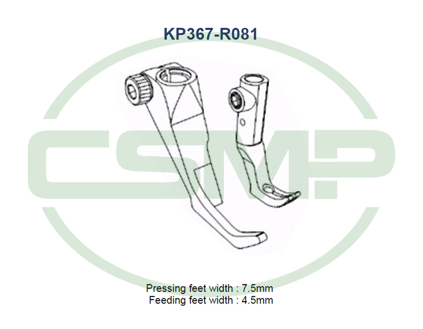 KP367-R081 NARROW RIGHT FOOT SET DURKOPP INCLUDES INNER AND OUTER FOOT