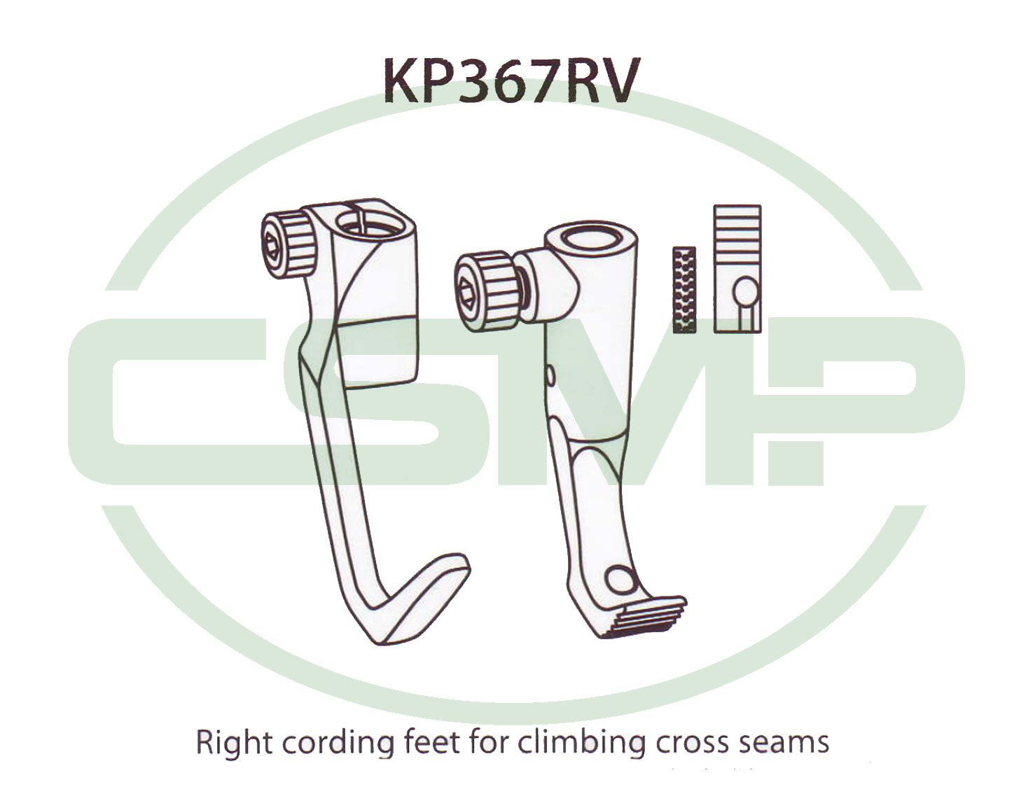 KP367RV RIGHT CORDING FOOT SET ADLER 467 INCLUDES INNER AND OUTER FOOT