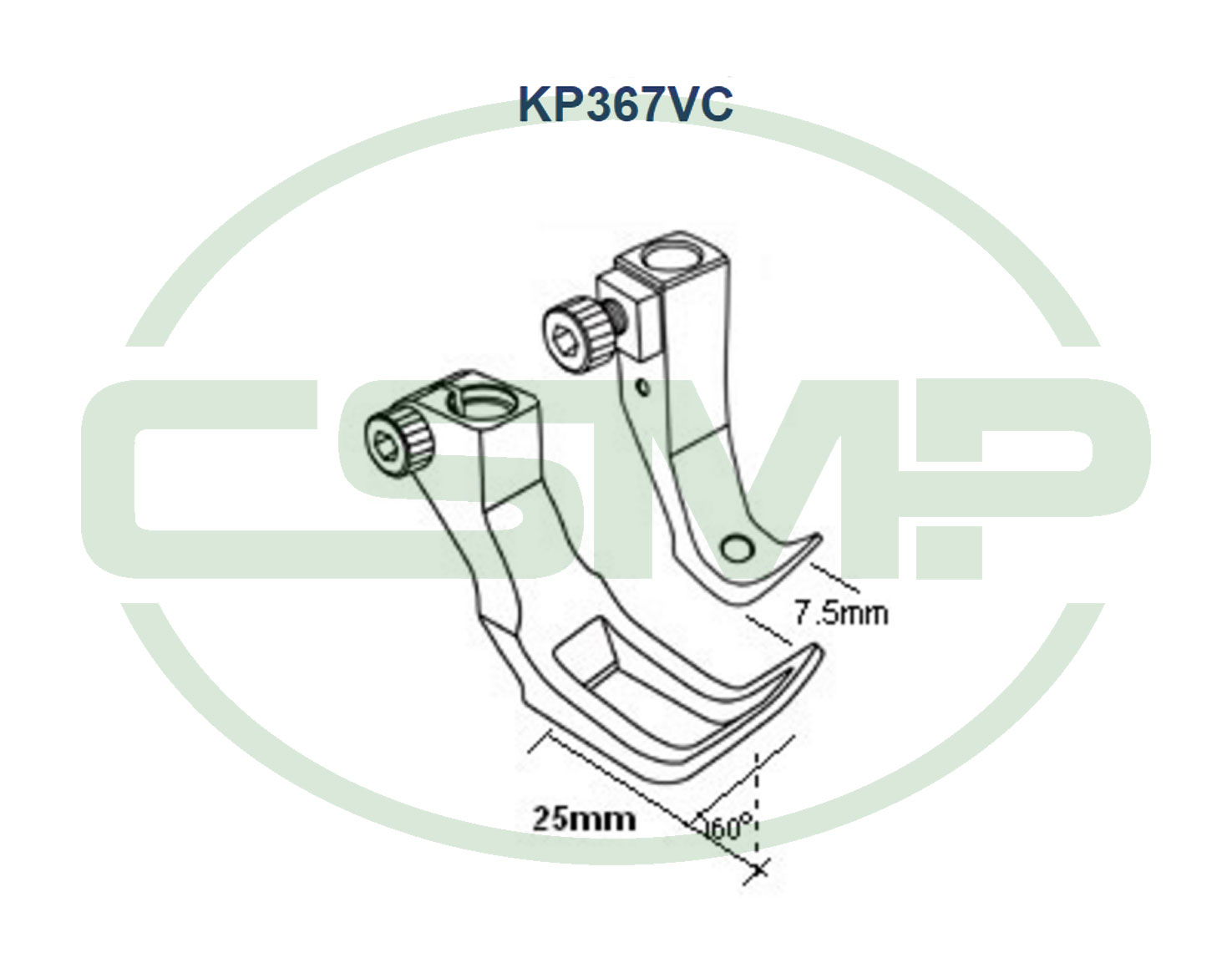 KP367VC FOOT SET DURKOPP INCLUDES INNER AND OUTER FOOT