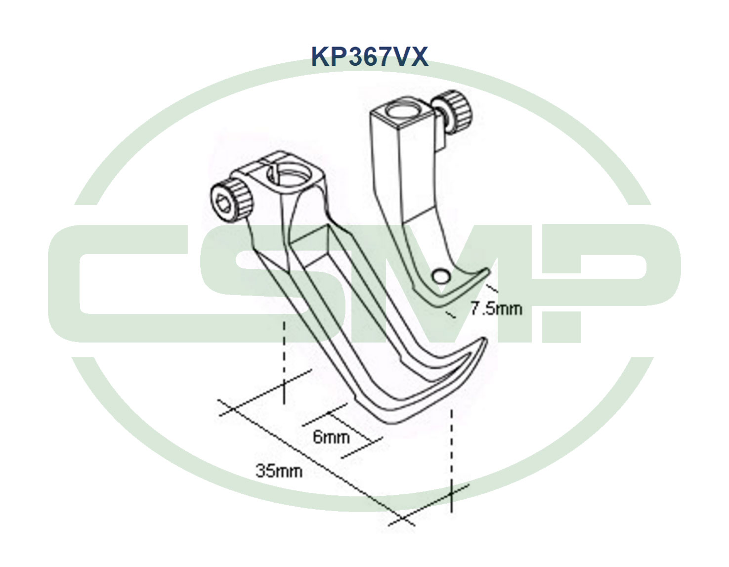 KP367VX FOOT SET DURKOPP INCLUDES INNER AND OUTER FOOT