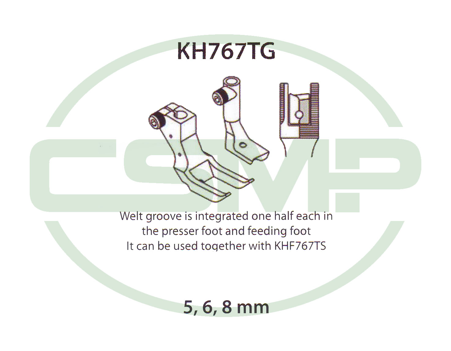 KP767TGX8MM PIPING FOOT SET LEFT 8MM ADLER 467 INCLUDES INNER AND OUTER FOOT